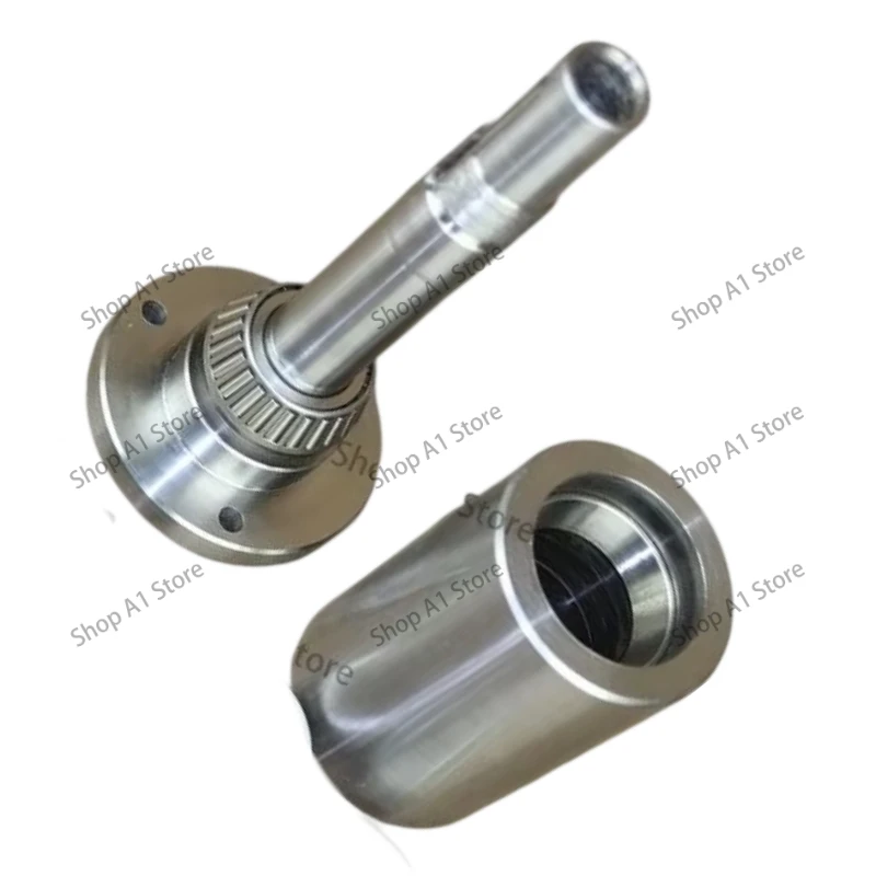 80/100/125/160 Wood Lathe Spindle, High‑Strength Threaded Headstock Assembly With Connecting Flange for Woodworking Lathe
