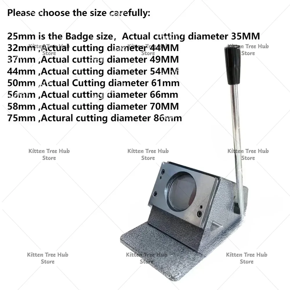 25mm 32mm 37mm 44mm 50mm 56mm 58mm Paper Cutter GraphicPunch Die Cutter,Commercial small circular badge paper cutting machine