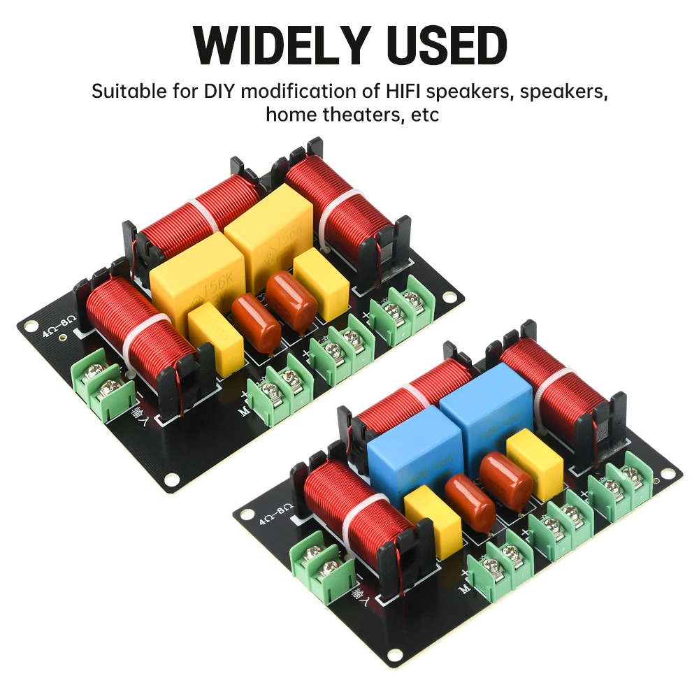 3 Ways 200W Audio Speaker Crossover Module Treble Medium HiFi Audio Speaker Crossover DIY Home Audio Systems 5300Hz-5500Hz