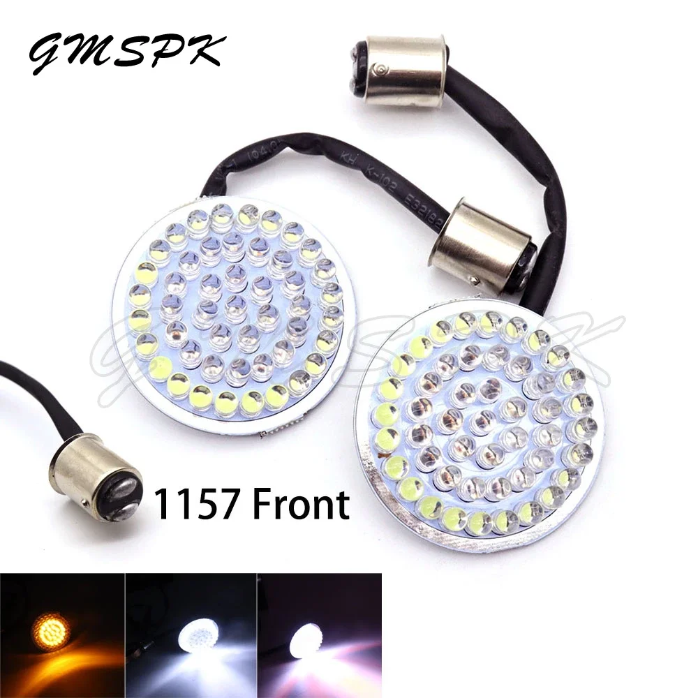 Motorcycle Bullet Style Turn Signal Indicator 1156 1157 LED Inserts Panel Light Lamp Fit for Harley Road King Softail Sportster