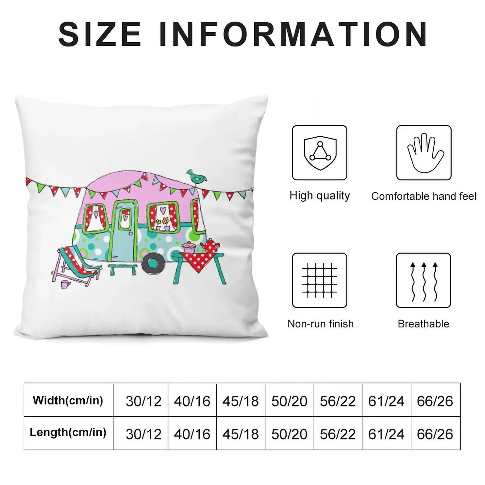 Cute Caravan/Trailer Throw Pillow Embroidered Cushion Cover christmas decorations for home 2025 pillow