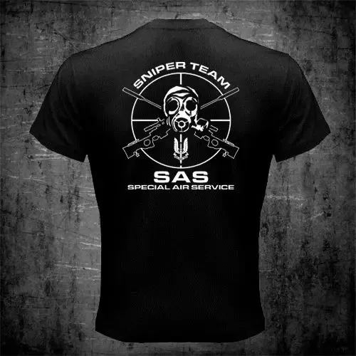 High Quality SAS Special Air Service T Shirt Men Two Sides British Army Special Forces Sniper Gift Casual Tee Shirt USA Size