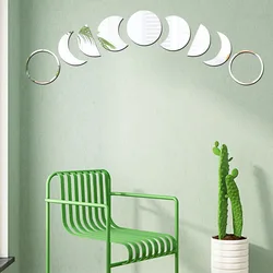 9pcs/set Acrylic Moon Shaped Mirror Wall Stickers Moon Cycle Change Lunar Eclipse Decorative Wall Mirror Art Home Decoration