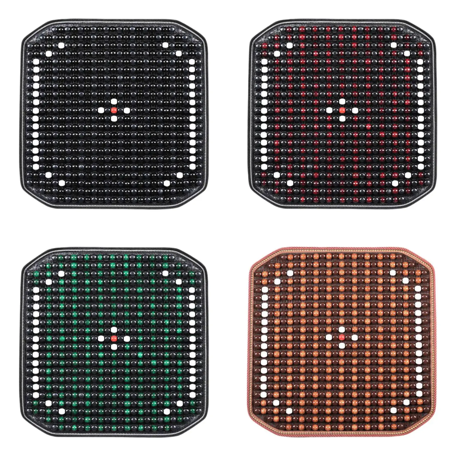

Wooden Bead Seat Cushion Cooling Mat Breathable Square for Auto Chair Vehicle Office Sofa Interior Comfort Protection