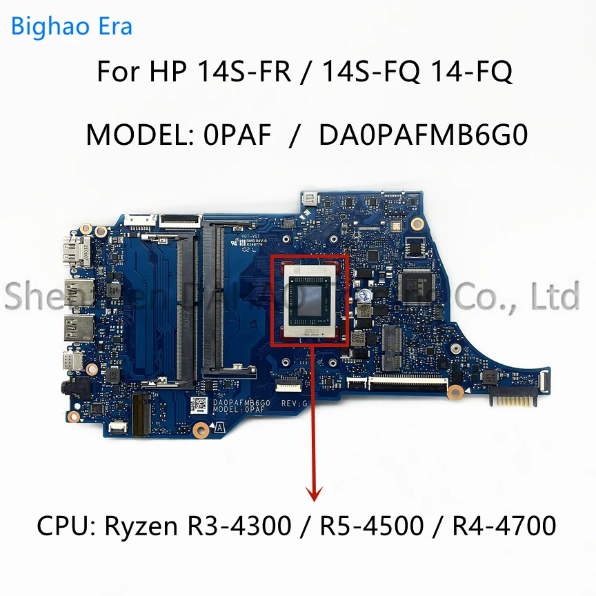 

DA0PAFMB6G0 For HP TPN-Q242 14-FQ 14S-FQ 14S-FR Laptop Motherboard With R3 R5-3450 R7-4700 CPU DDR4 M17571-601 100% Fully Teste