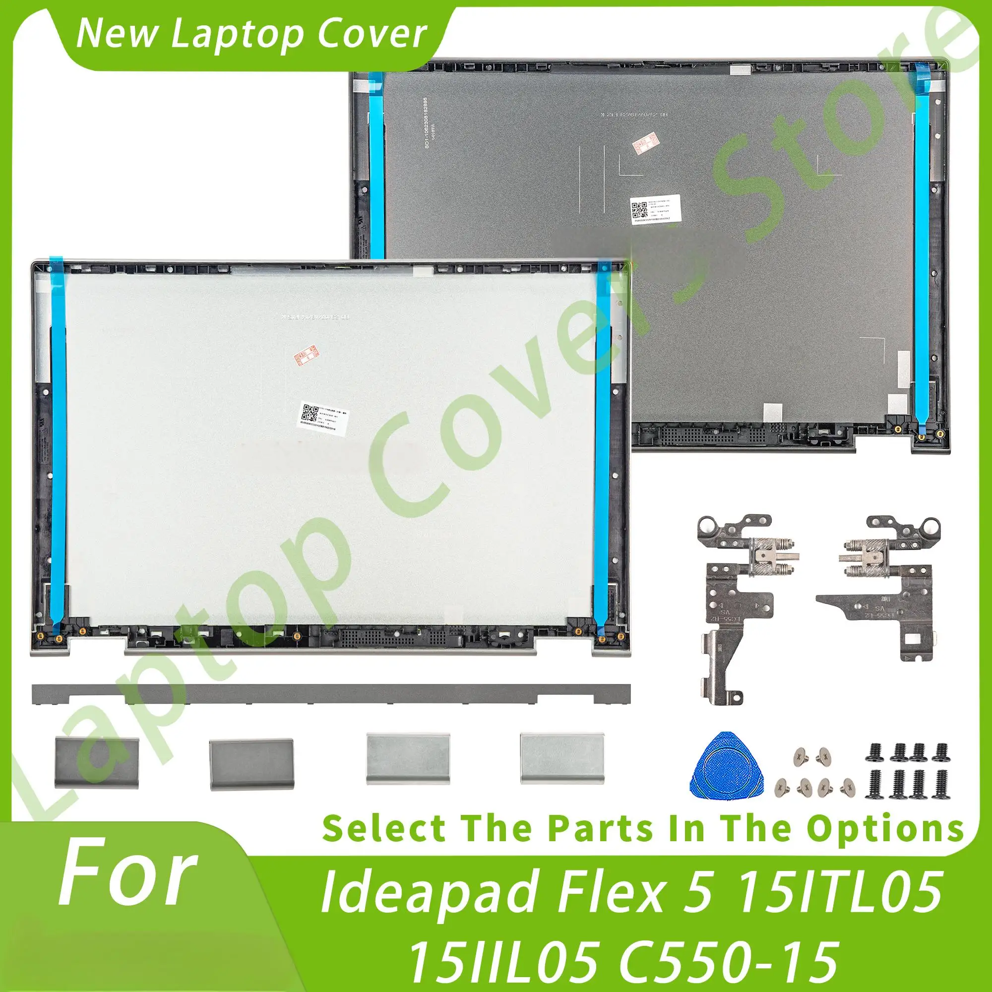 

For YOGA C550-15 For Ideapad Flex 5 5-15IIL05 5-15ITL05 5-15ALC05 Back Cover Hinges Hingecover Silver/Gray Replace 5CB0R75479