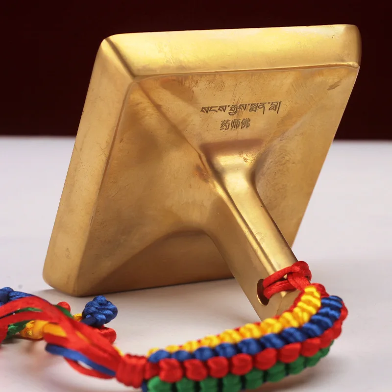 Pure brass10Phang Yao Shi Buddha portable rubbing amulet, clay molding tool with clear patterns, home living room decoration