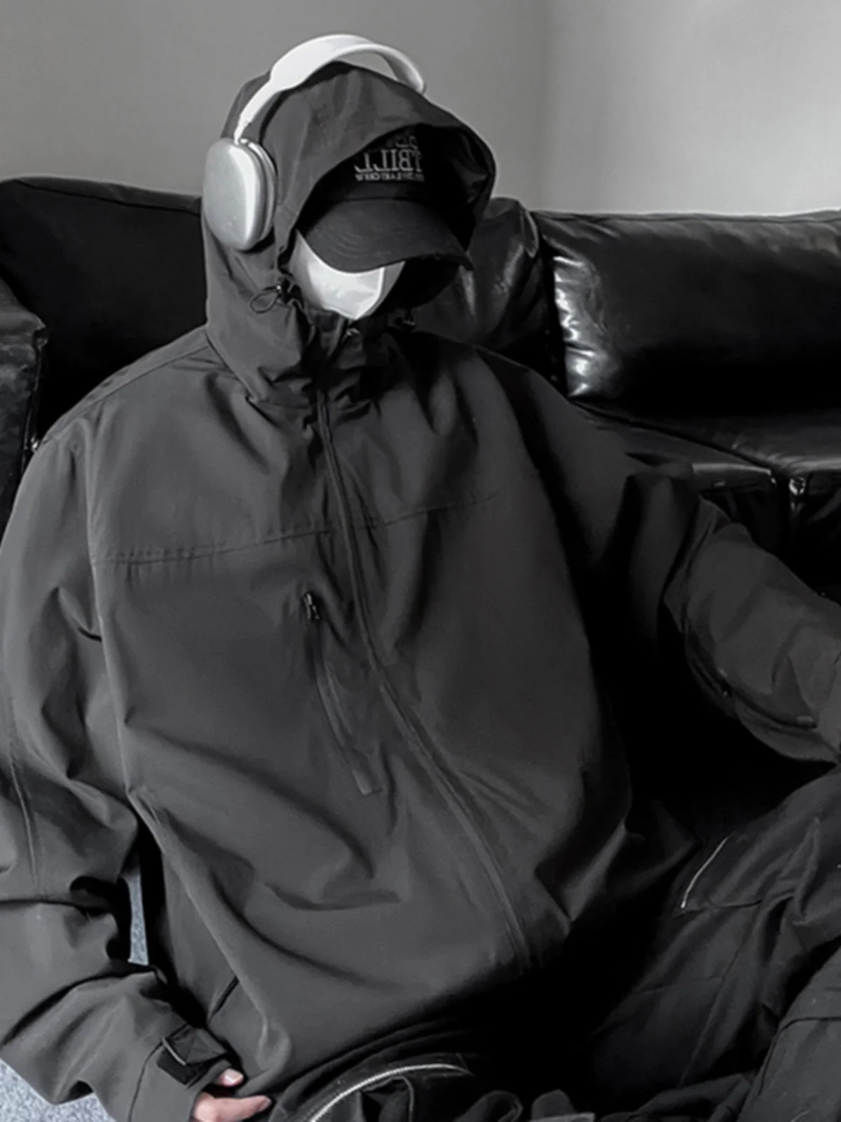 

Outdoor Men's Spring Autumn Hooded Windproof Jaet Casual Hiking Climbing Clothing Functional Street Sle Polyester Fiber