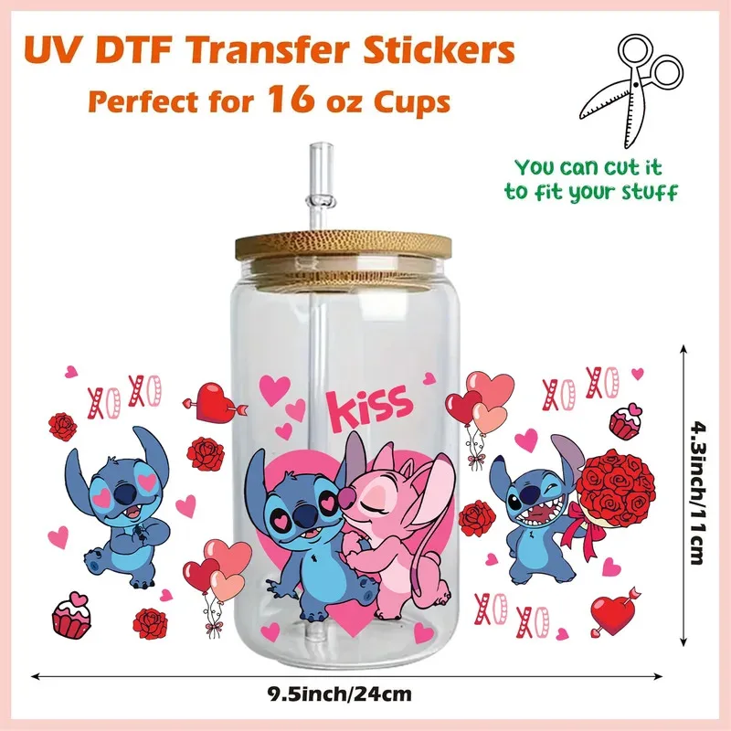 

Cute vibe Cartoon Series easy peel waterproof DIY Decals 3D transfers uvdtf stickers 16oz uv dtf cup wraps for Libbey Glasses