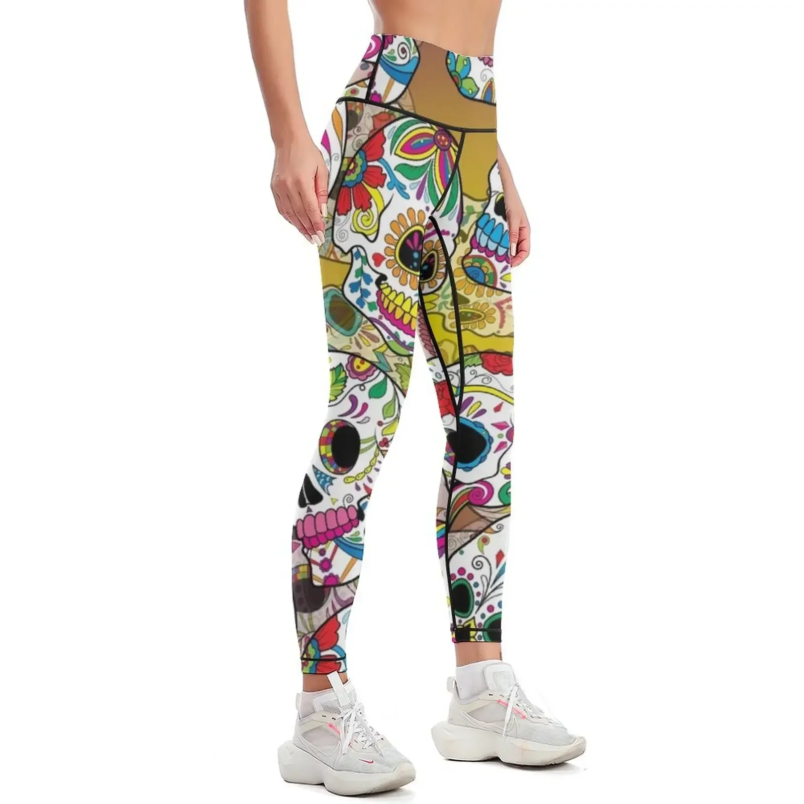 Sugar Skulls Leggings sportswear for gym high waist trousers gym sportswear woman Womens Leggings