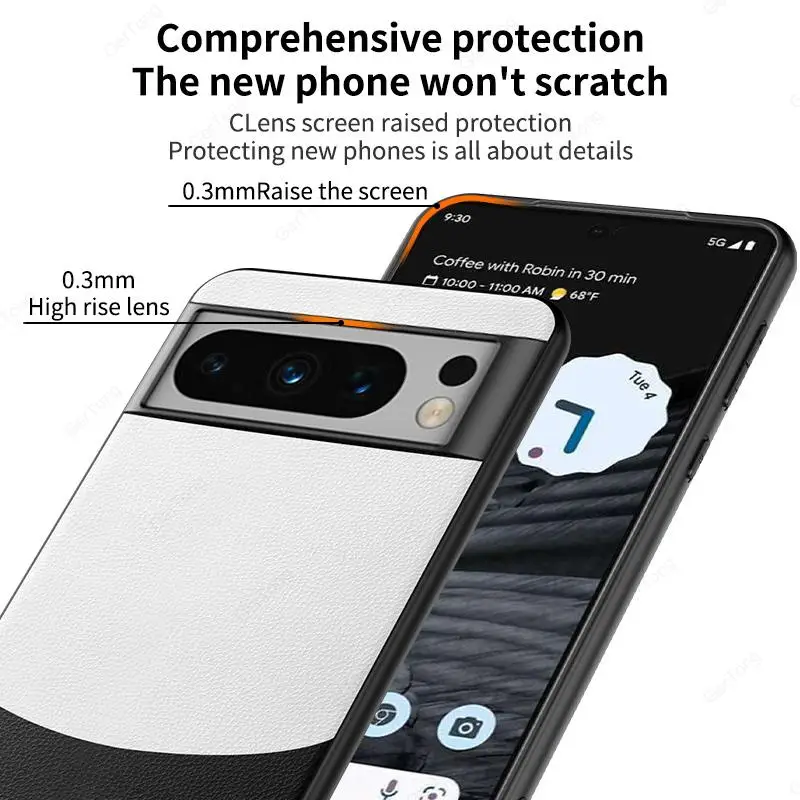 Plain Leather Case For Google Pixel 8 Pro 7 Pro 7A Shockproof Cover For Pixel 8 Pro 7 Pro 8pro 7pro 7 A Protective Bumper Capa