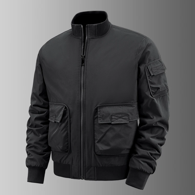 

Men's Warm Cargo Jackets Padded Autumn Winter Fashion Down Cotton Tops Oversized Windproof and Waterproof Baseball Collar Coats