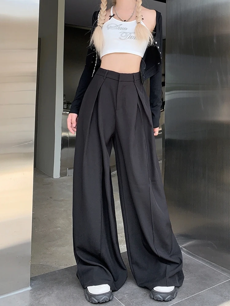 Loose Wide Leg Suit Pants For Women's Summer 2024 New Korean Version Fashionable Versatile High Waisted Casual Pants