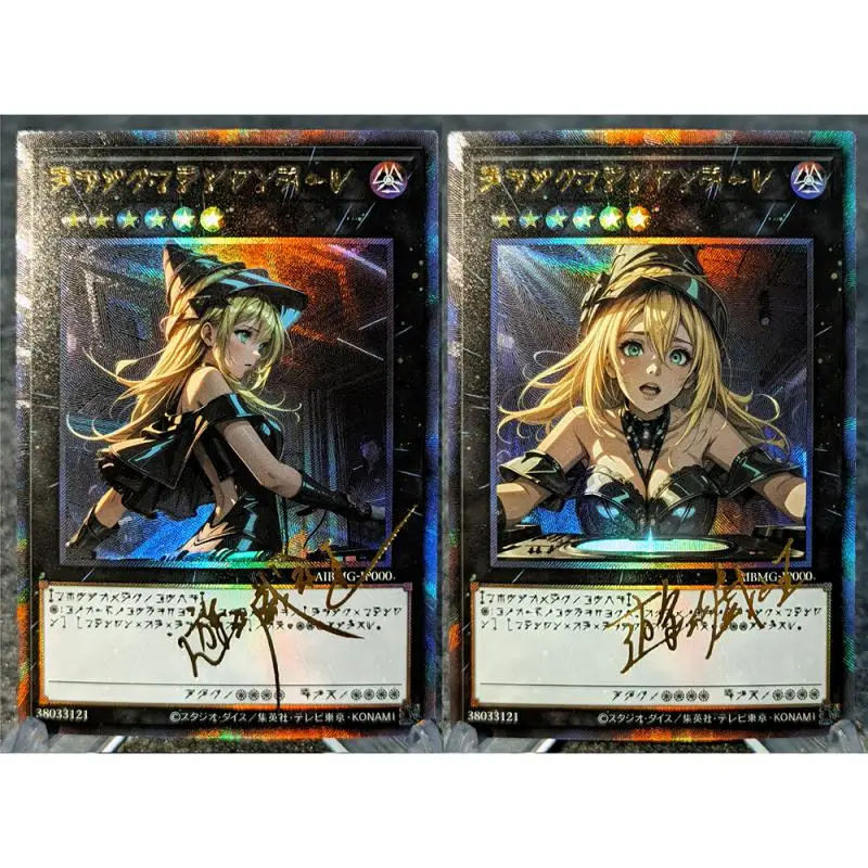 Anime Yu-Gi-Oh DIY ACG Magician Girl Refractive Laser Tabletop Fighting Game Toys for boys Collectible Cards Birthday Gift