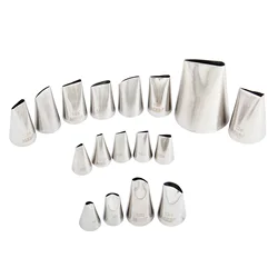 MRF 17 PCS Stainless Steel Cake Decorating Petal Pastry Icing Nozzles Set, Cupcakes Dessert Piping Tips MRF0049