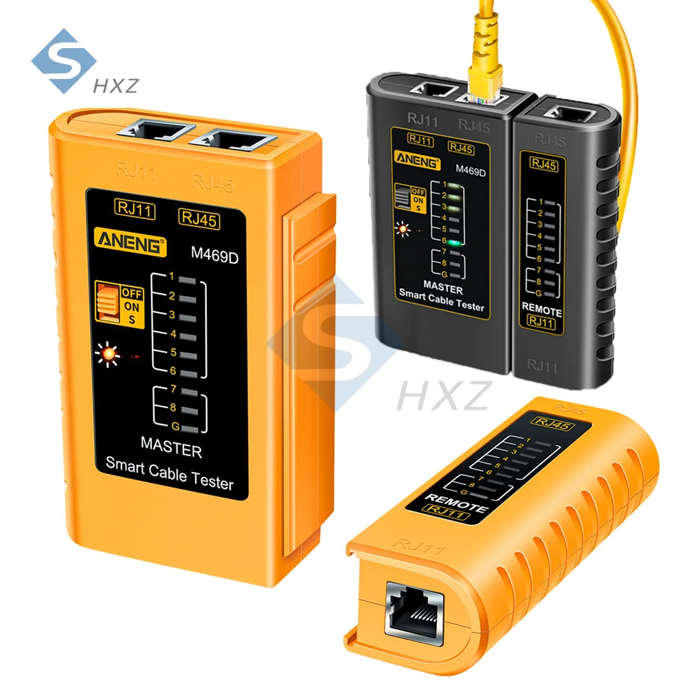 جهاز اختبار كابل الشبكة M469D RJ45 + RJ11 جهاز اختبار كابل توصيل إيثرنت UTP LAN أداة اختبار كابل الشبكات أدوات إصلاح الشبكة