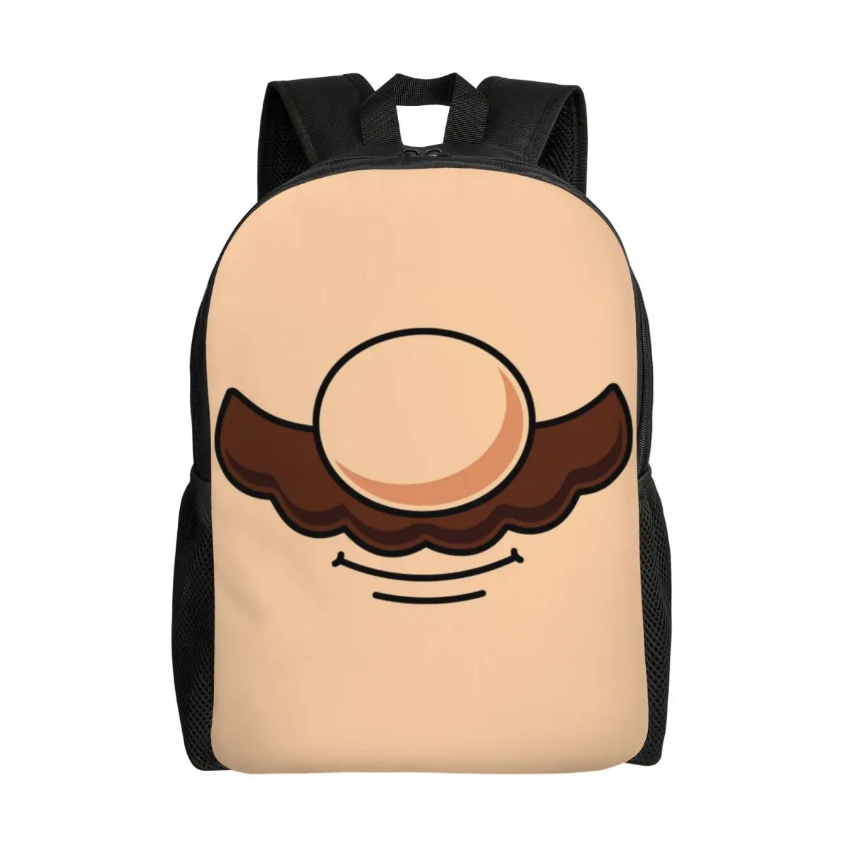 

Personalized Funny Cartoon Mustache Nose Backpacks Men Women Casual Bookbag for College School Cute Beard Bags