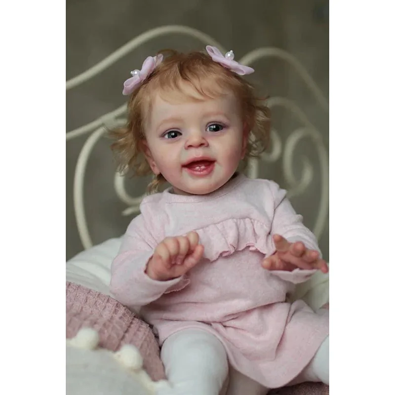 

24inch Yannik Already Painted Finished Reborn Toddler Doll Huge Baby Size Girl 3D Skin Visible Veins Collectible Art Doll