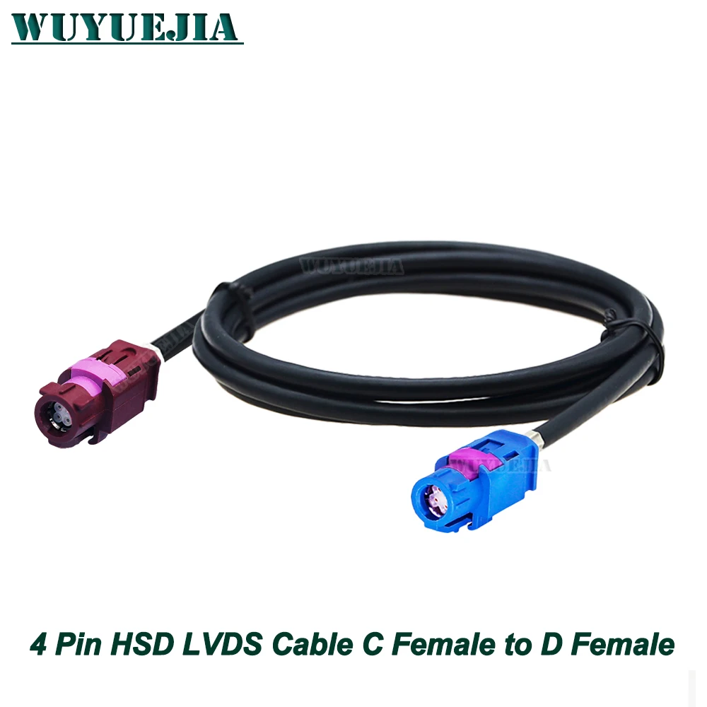 HSD RAL 5005 C to D 4Pin Female High-speed LVDS Video Line Cable GPS MIB Screen Dacar 535 4-Core Cable For BMW Audi Mercedes Car