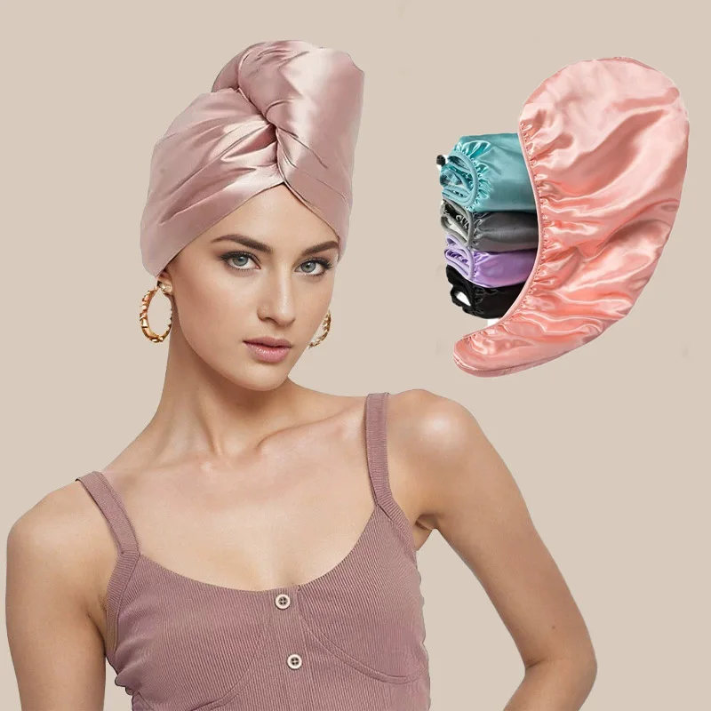 

Microfiber Hair Wrap Towel Double Layer Curly Hair Turban Towel for Women Satin Hair Drying Towel for Curly Hair