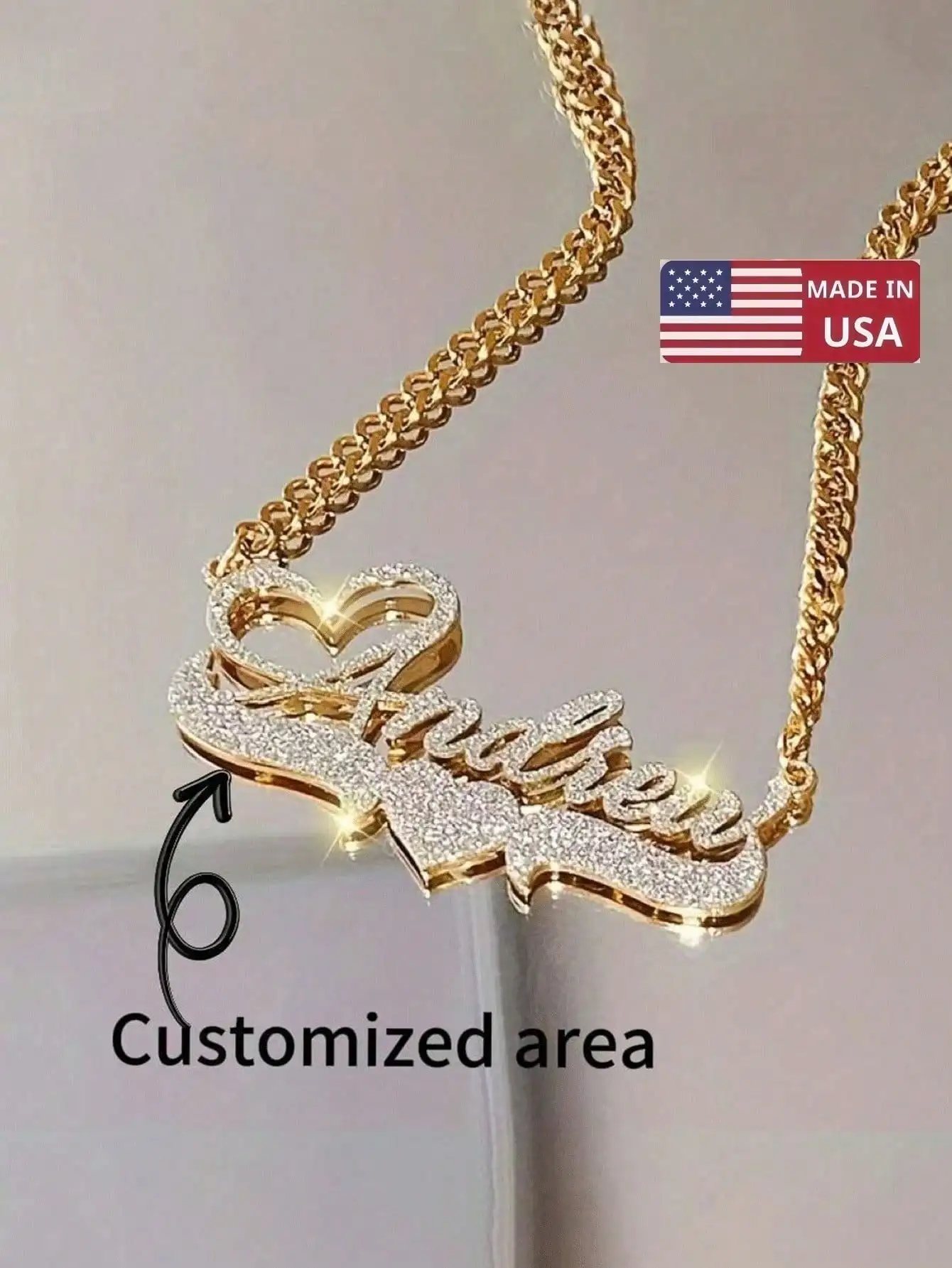 

1Pc Men's Thick Cuban Chain Necklace Custom Shiny Matte Name Heart Letter Pendant Vintage Stainless Steel Personalized Jewelry Gifts For Family Friends Wedding Accessories