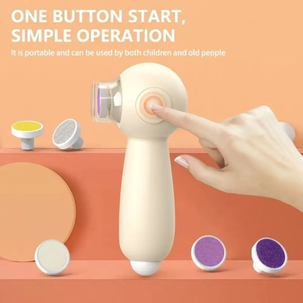 البلاستيك الكهربائية الطفل قادين الأظافر منخفضة الضوضاء قابلة للشحن الطفل طاحونة الأظافر المضادة لقط 6 في 1 طفل طلاء أظافر الطفل #5