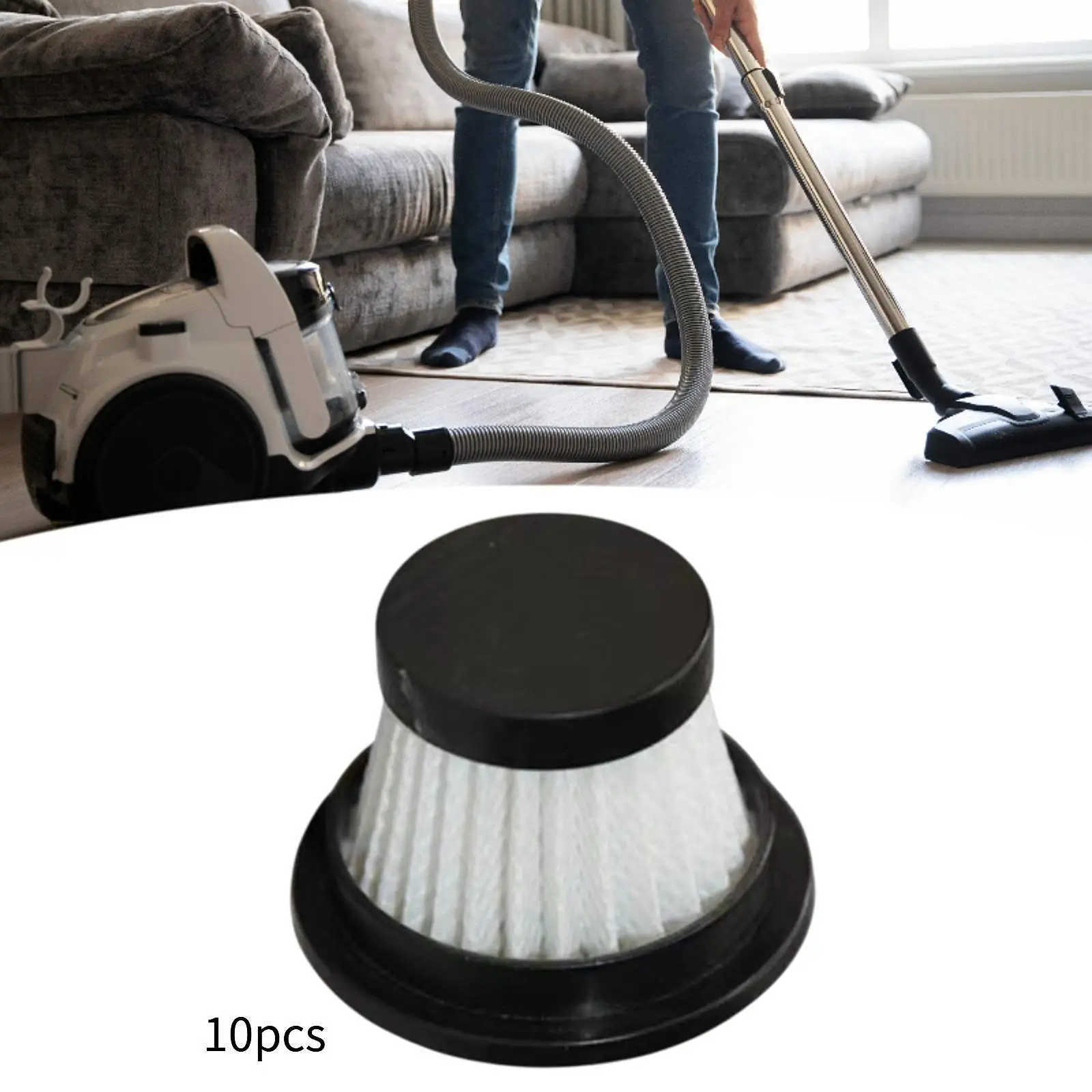 10 قطع فلتر بديل للمكنسة الكهربائية، فلتر من النوع المطوي، مرفق منزلي، فلتر HEPA قابل للغسل فقط للاستخدام اليومي