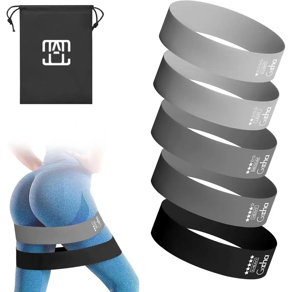 

5 Pack Latex Resistance Bands - Strength Training, Home Workouts, Physical Therapy, Yoga - Exercise Bands with Carry Bag (X-Ligh
