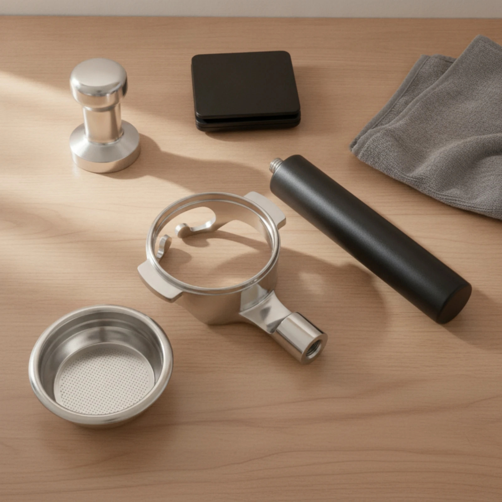 58mm Uncovered Portafilter Even Extraction Bottomless Portafilter Double Ear Coffee Handle Comfortable Grip for Home Kitchen