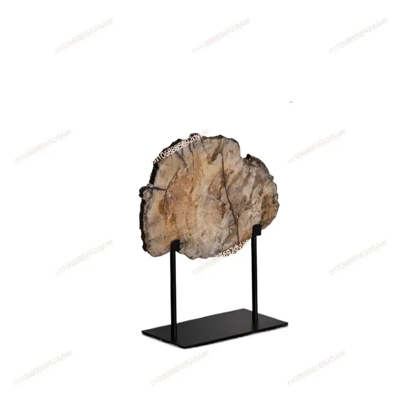 

New Chinese Light Luxury High-grade Imitation Wood Fossil Ornament Model Room Office Study Bookcase Bogu Shelf Soft Decoration