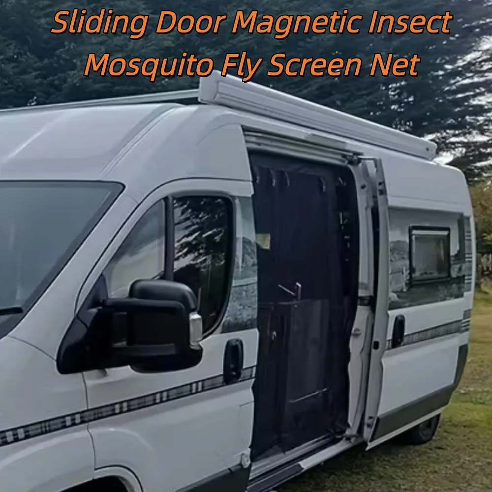 Heavy-Duty for VW T5 T6 Sliding Door Magnetic Insect Mosquito Fly Screen Net for Camper - Car Accessory for Pest Control