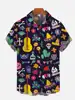 Men's Hawaiian Shirts with Mexican Arts