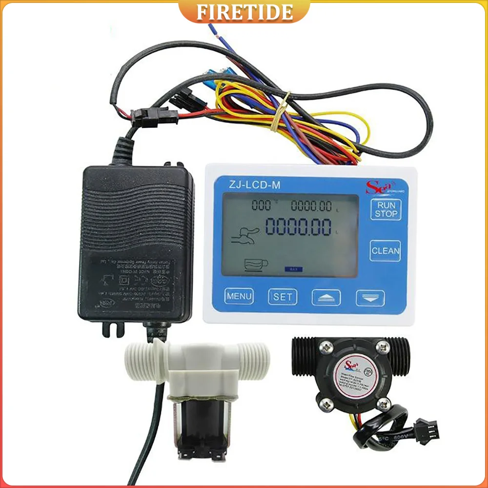 Conjunto de instrumentos de controle quantitativo de 1/2 polegadas Controlador de fluxo LCD para máquina de venda automática de líquido instantâneo e total