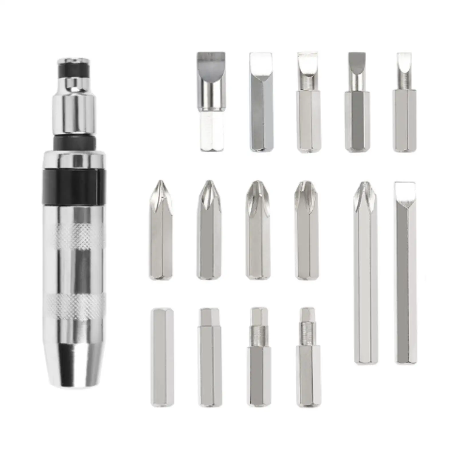 16 Pieces Impact Screw Driver Set Multi-use Damaged Screw Extractor for Tight Spaces Removing Rusted Fasteners Car Repairs