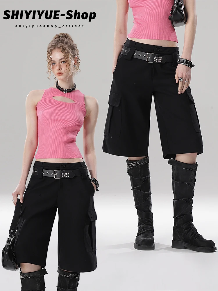 

Ретро-брюки в американском стиле для женщин: свободные, прямые, с пятью карманами, с высокой талией, из тонкой ткани, летняя коллекция