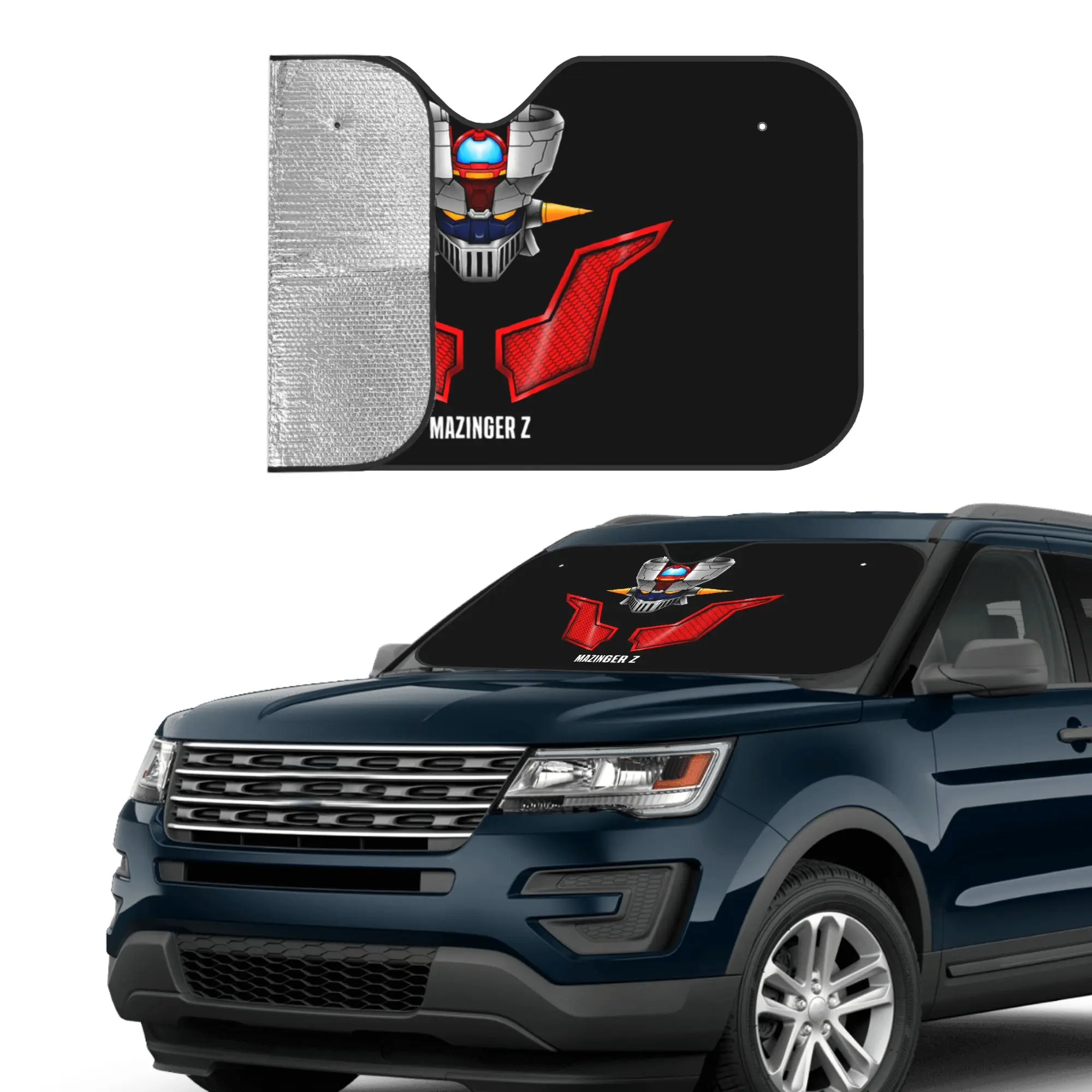 Ufo Robot Goldorak Grendizer Mazinger Z Car Front Window Sun Shade Heat Insulation Cover Portable Covers Car Solar Protection view 4