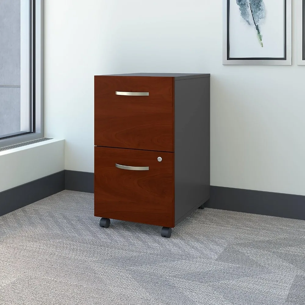 

2 Drawer Rolling File Cabinet in Hansen Cherry - Assembled Office Accessories Filing Cabinets Furniture