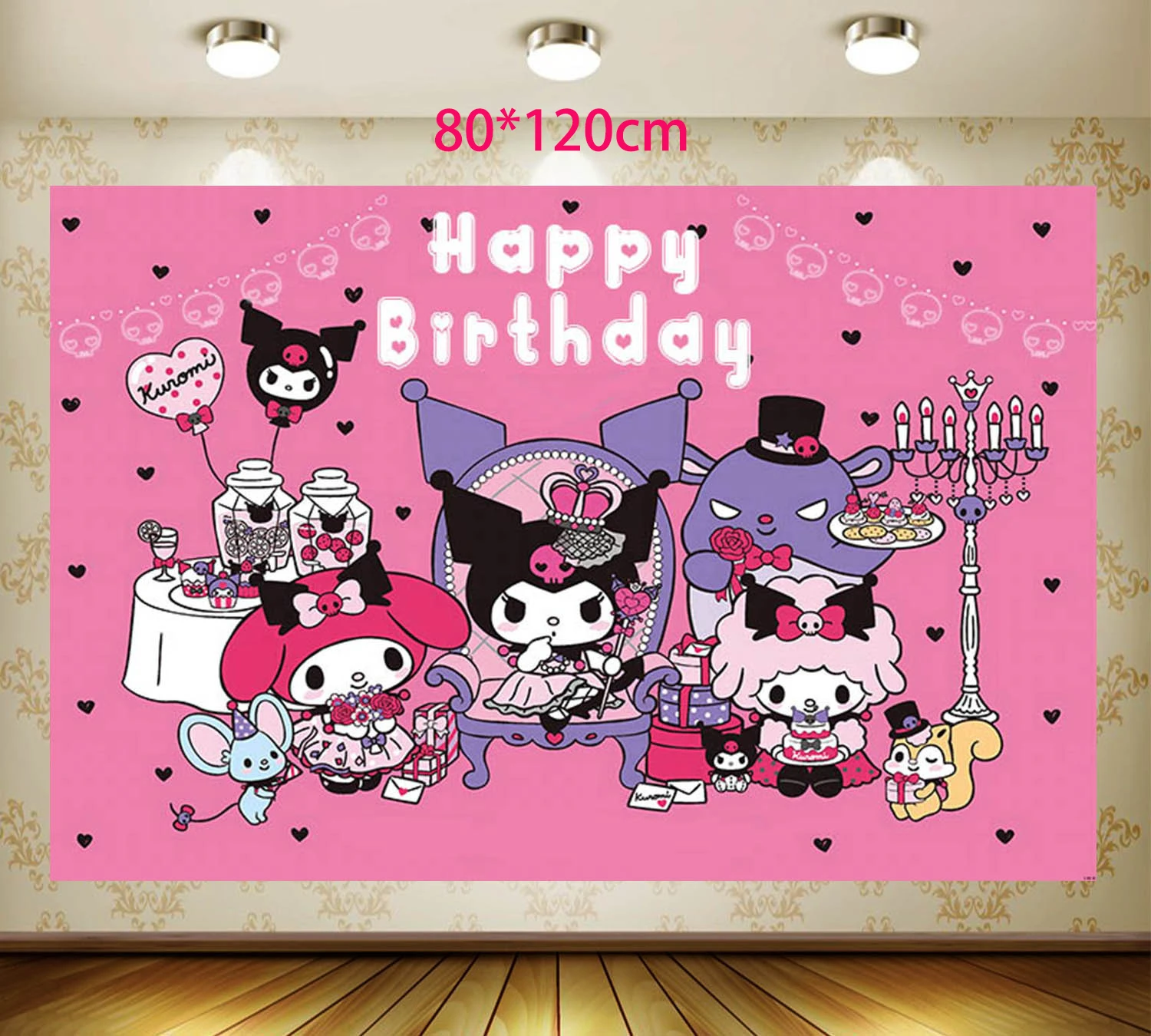 Kuromi Birthday Party Supplies Balloon Banner Tableware Cake Topper Kuromi Party Decoration Baby Shower