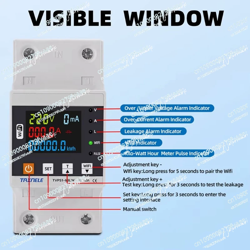 63A 80AWiFi สมาร์ทรั่ว Overvolt Protector รีเลย์ Circuit Breaker จับเวลาพลังงาน KWh