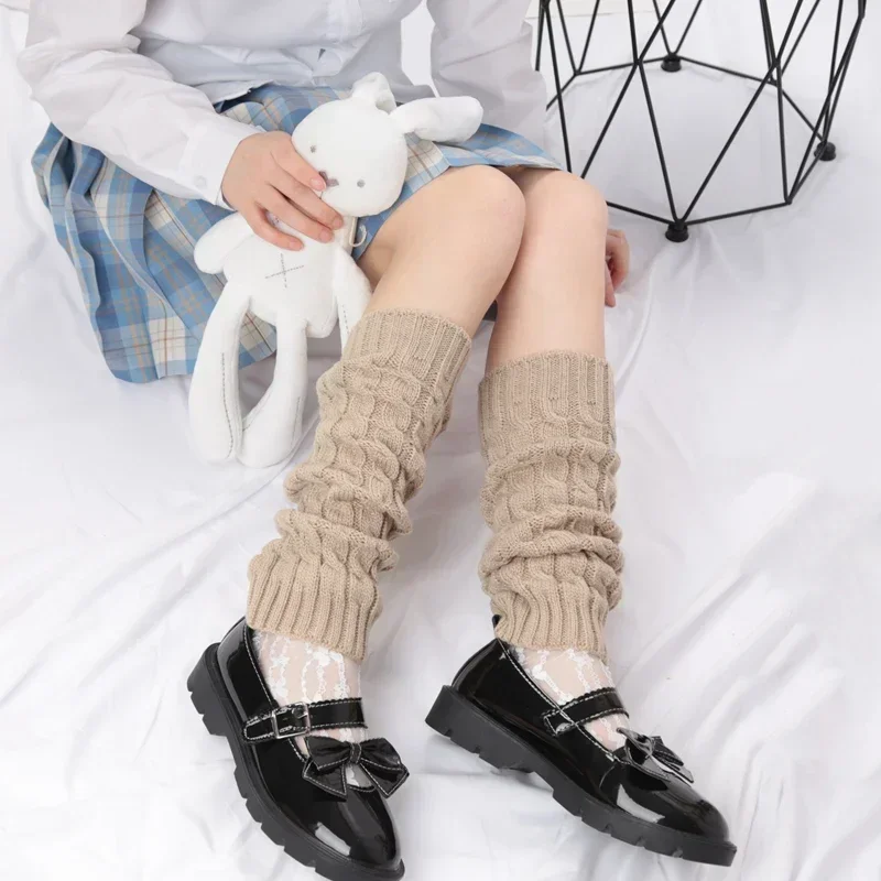 Y2K Vintage Long Socks Womens Leg Warmers Ladies Winter Warm Long Crochet Knit Foot Cover Leg Thermal Leggings Boot Cover Lolita