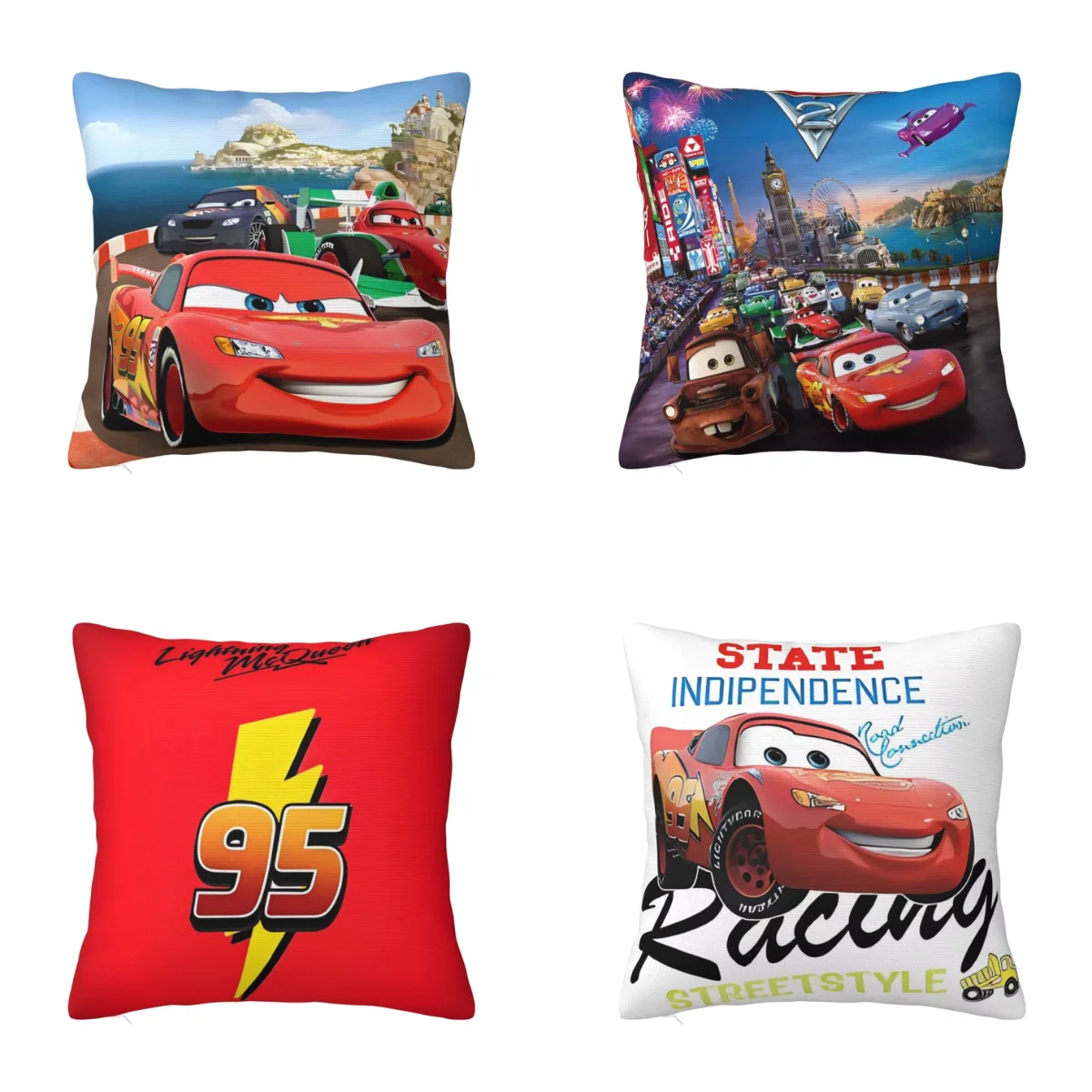 Lightning McQueen 95 Cars Pillow Case Cushion Cover Soft Design Pillow Cover Morden Pillowcases For Sofa Car Home Decor