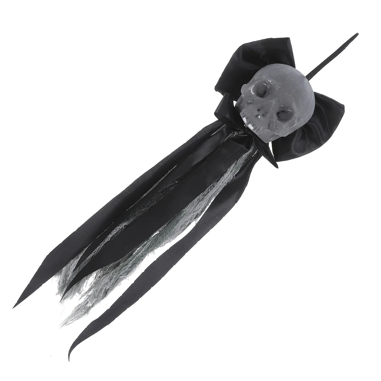 

Skull Bow Door Hanging Decoration Black Ribbon Halloween Entryway Hanging Door Spooky Home Prop Skull Wreath