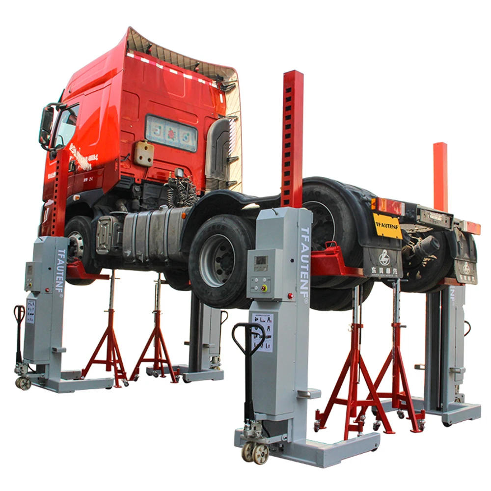 TFAUTENF 30T Four Post Mobile Column Truck Lift Wireless hydraulic lift for truck vehicle equipment