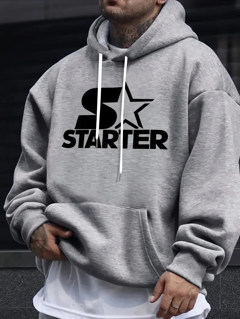 The new men's hoodie for the autumn of 2025 features a streetwear and casual 3D letter star pattern print for comfort