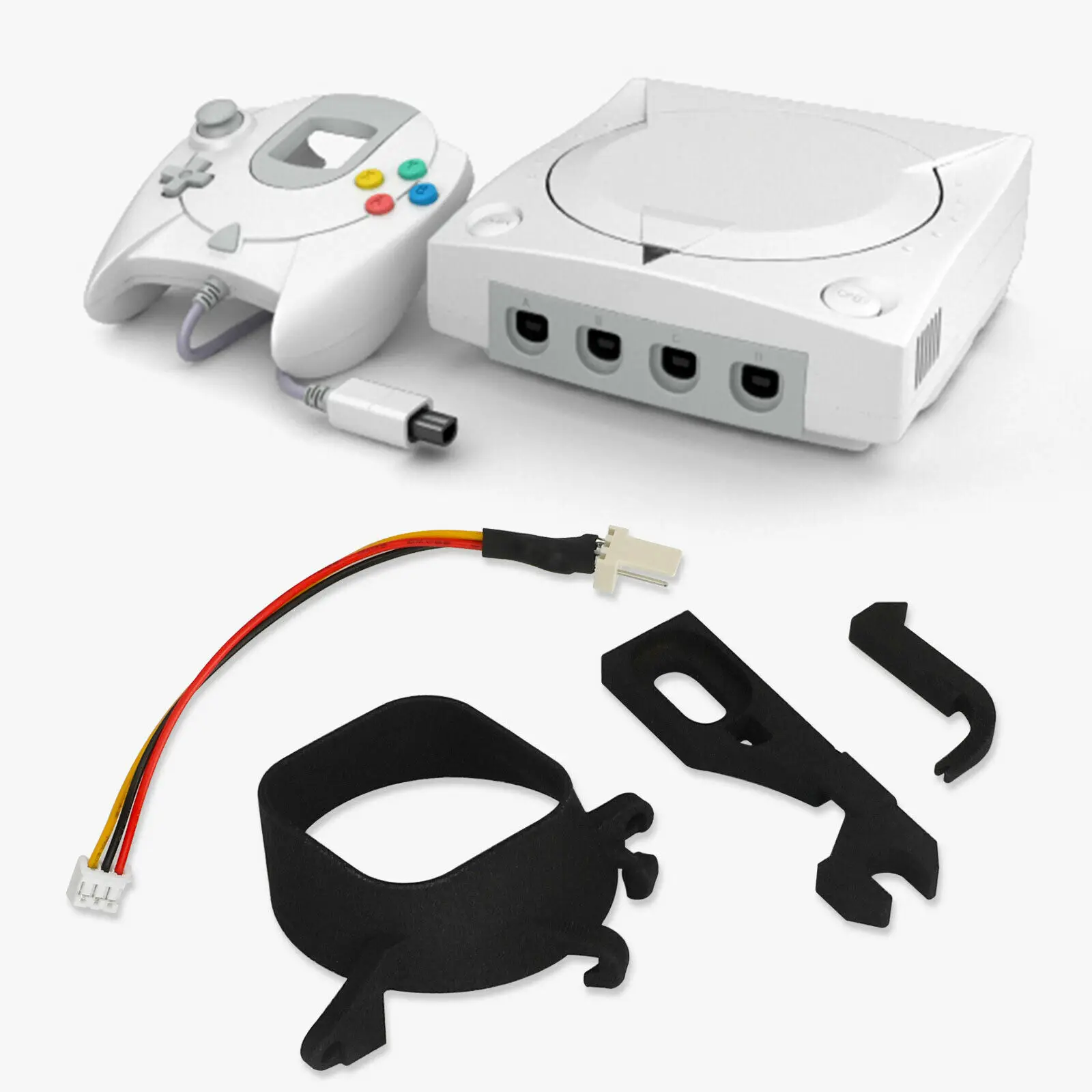 Kit de montaje de impresión 3D para consola Sega Dreamcast, accesorio de refrigeración sin escobillas, adaptador de montaje de radiador, compatible con ventilador Noctua NF-A4x10 5V