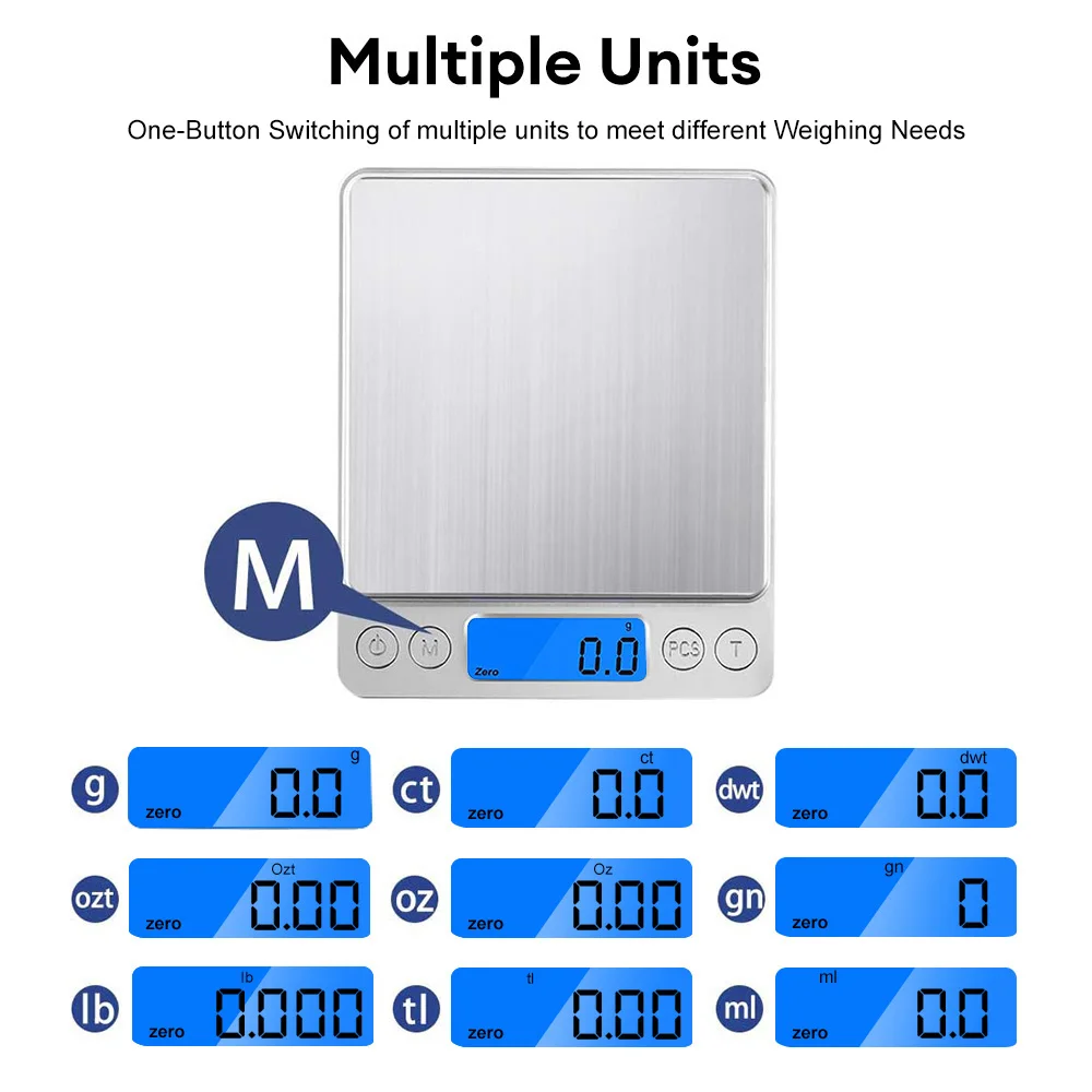 Digital Kitchen Scale 3000g/ 0.1g Small Jewelry Scale Food Scales Digital Weight Gram and Oz Digital Gram Scale with LCD/ Tare