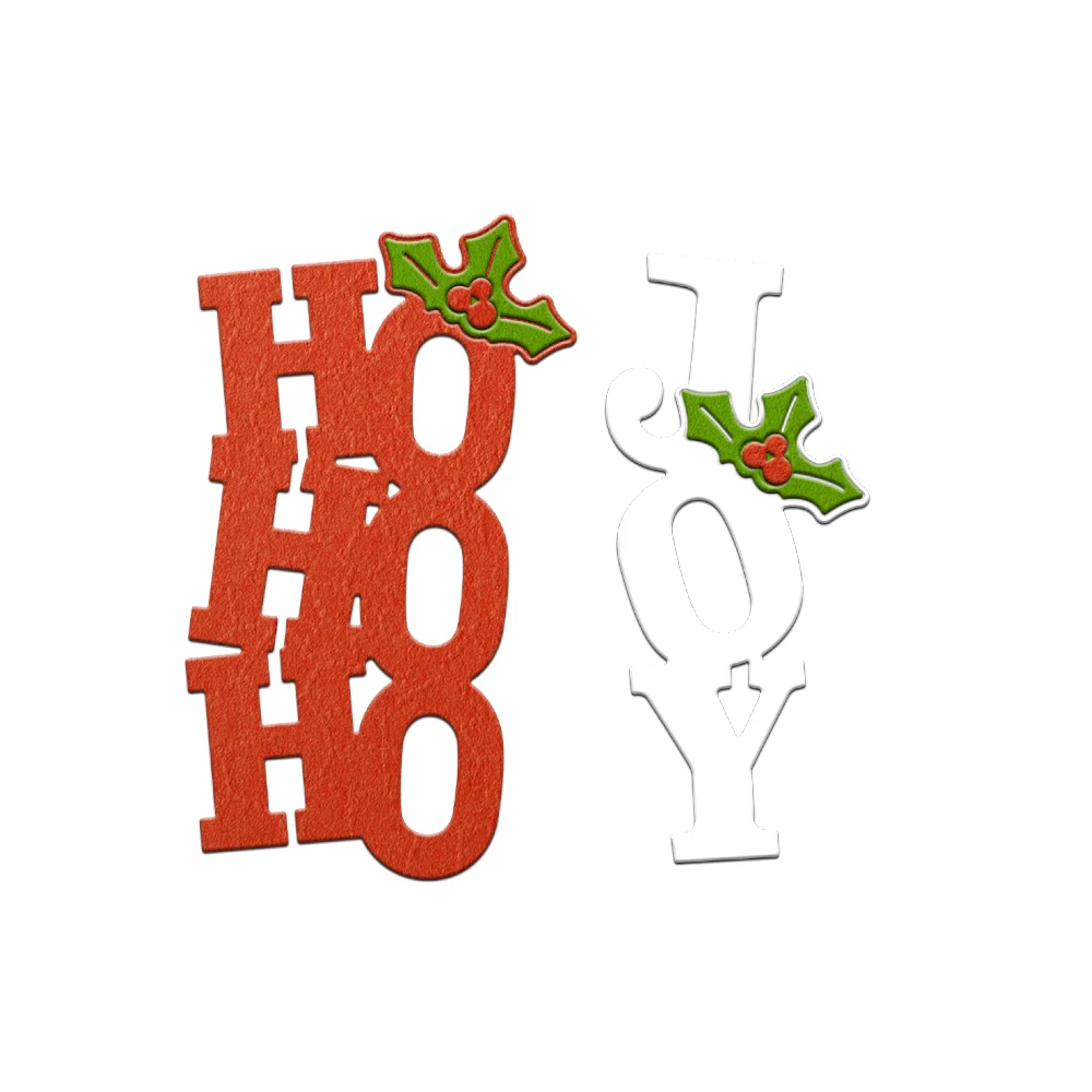 MangoCraft Christmas Joy HOHOHO Cutting Dies DIY Scrapbooking Supplies Metal Dies Knife Mold For Card Making Albums Decor