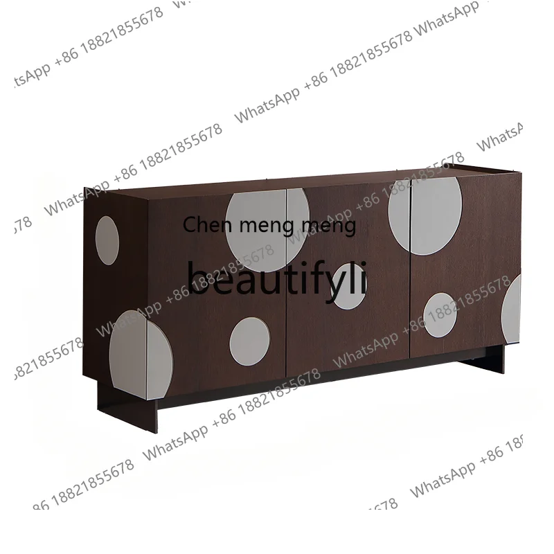 

High-end dining side cabinet integrated storage cabinet against the wall, antique living room home retro storage cabinet H