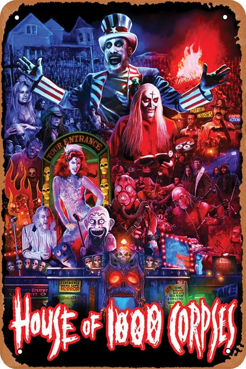 House of 1000 Corpses Horror Movie Poster Tin Sign Retro Met