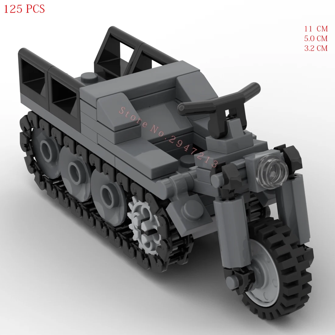 hot military WWII Half-track motorcycle vehicles Germany army SDKFZ 2 weapon war equipment bricks model Building block toys gift